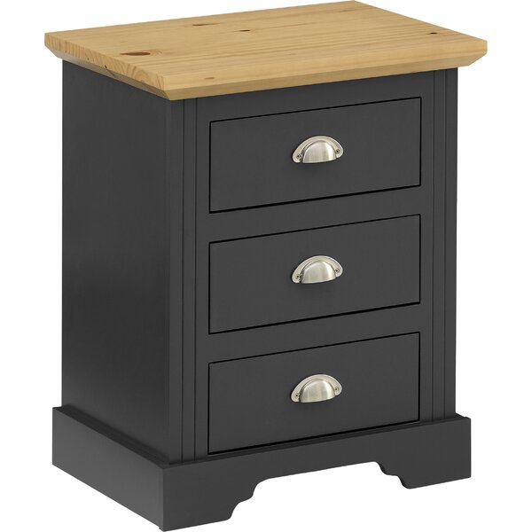 Three Posts Sparta 3 Drawer Bedside Table & Reviews | Wayfair.co.uk